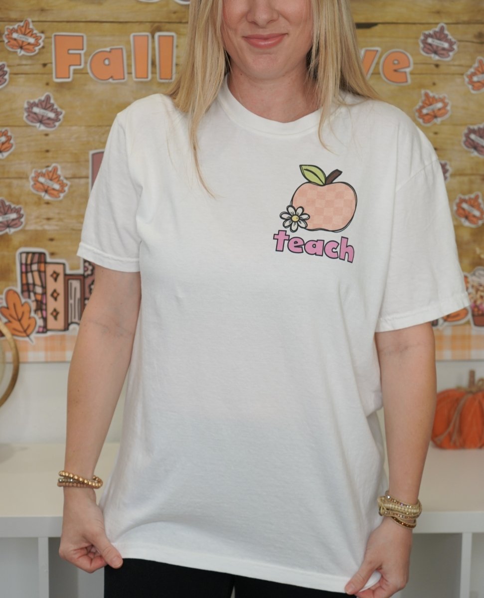 Apple "Teach" Teacher T-Shirt | Fall T-Shirt