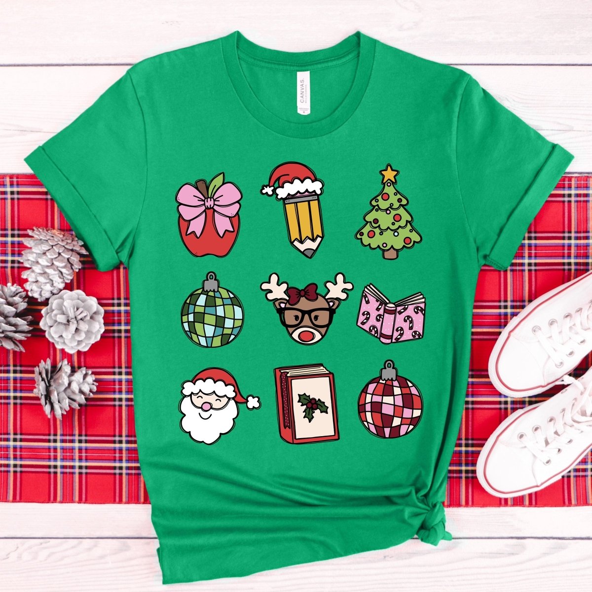 Christmas Icons Teacher T-Shirt