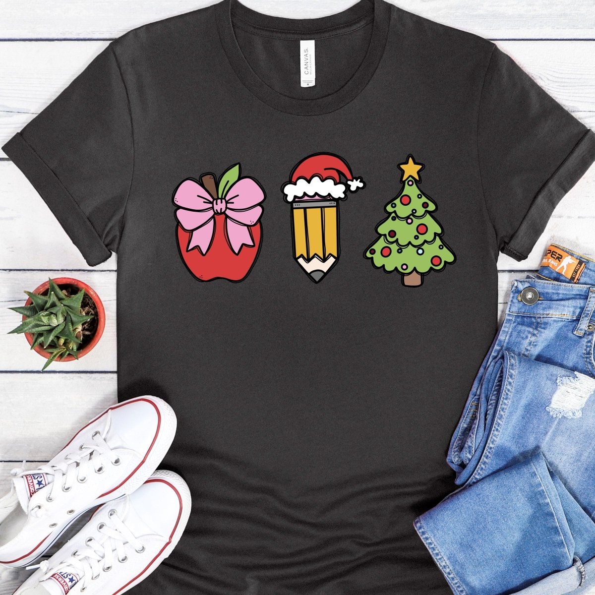 Fun Christmas Icon Teacher T-Shirt