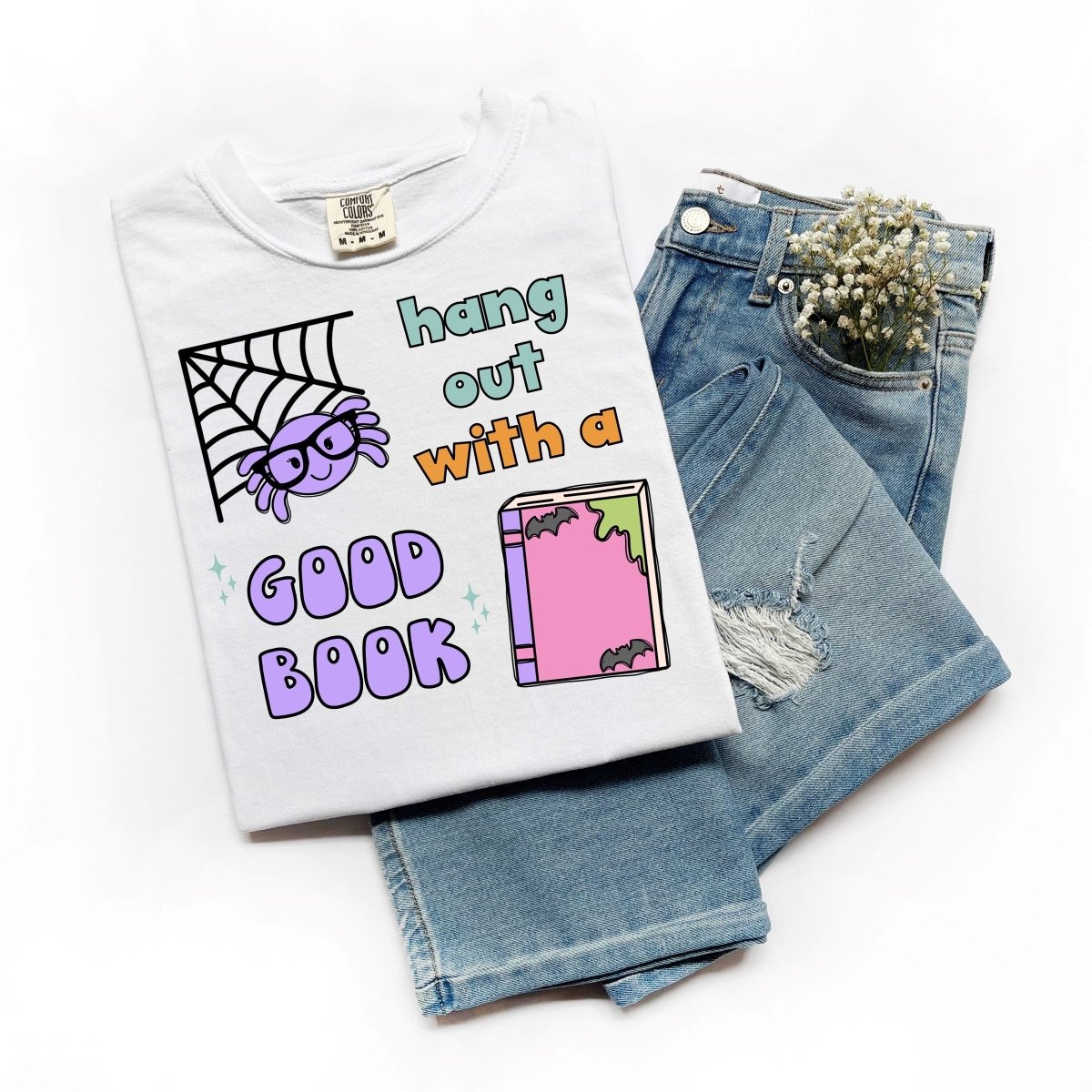 "Hangout With a Good Book" Halloween Teacher T-Shirt