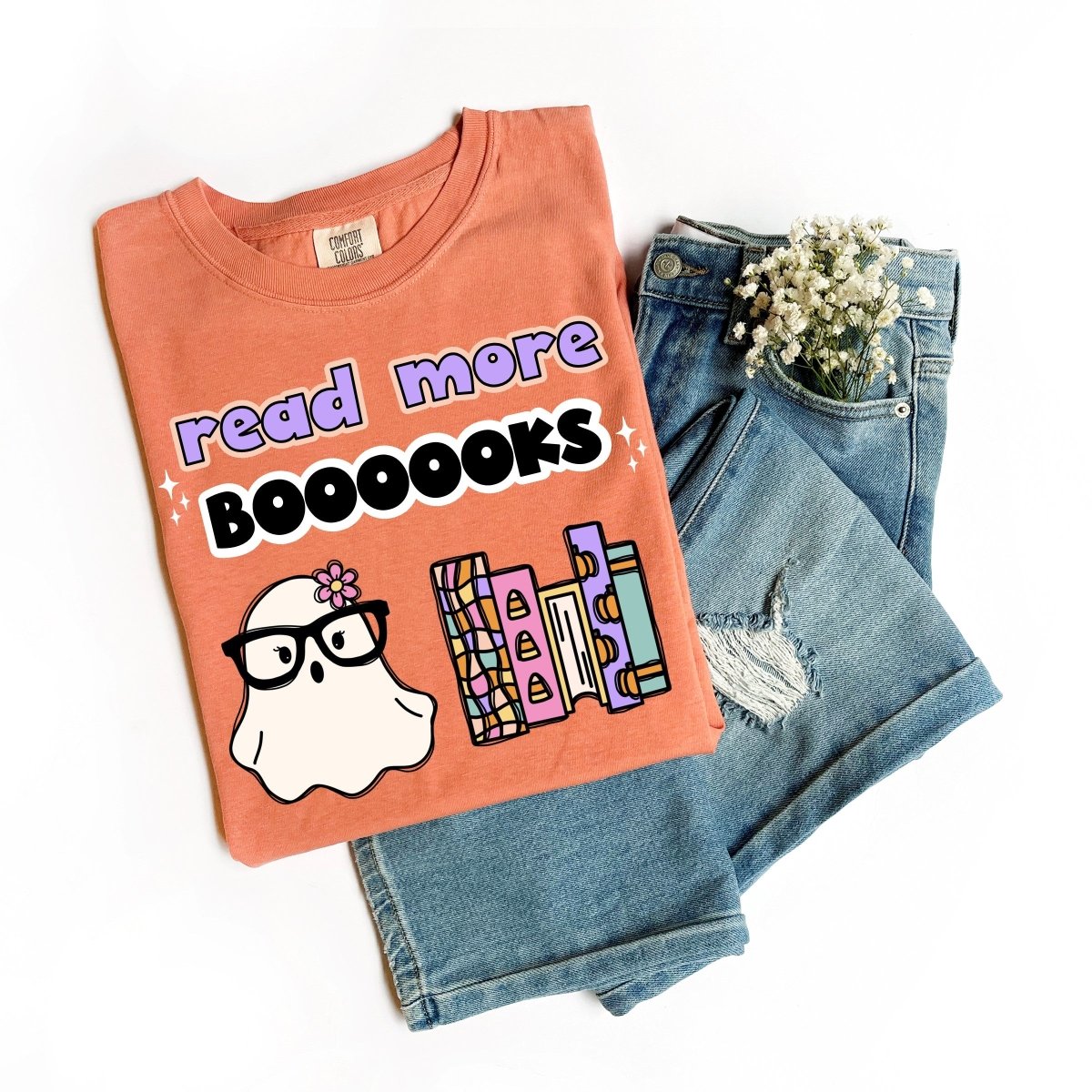 "Read More Booooks" Halloween Teacher T-Shirt (Version 2)