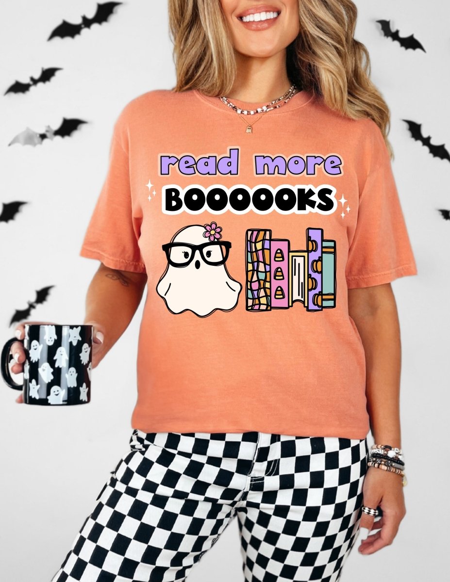 "Read More Booooks" Halloween Teacher T-Shirt (Version 2)