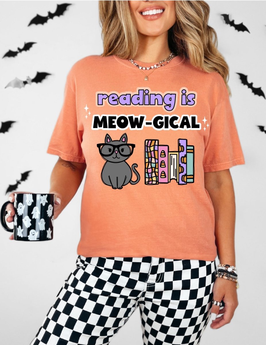 "Reading is Meow-gical" Halloween Teacher T-Shirt